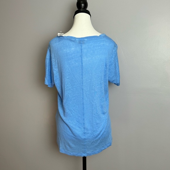 Vineyard Vines Blue 100% Linen v neck t shirt size small - Picture 2 of 9